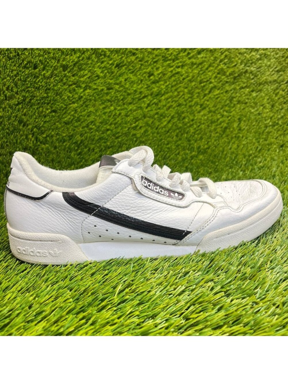 Adidas Continental 80 Mens Size 9.5 White Black Athletic Leather Shoes Sneakers